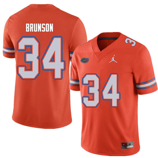 Jordan Brand Men #34 Lacedrick Brunson Florida Gators College Football Jerseys Sale-Orange - Click Image to Close